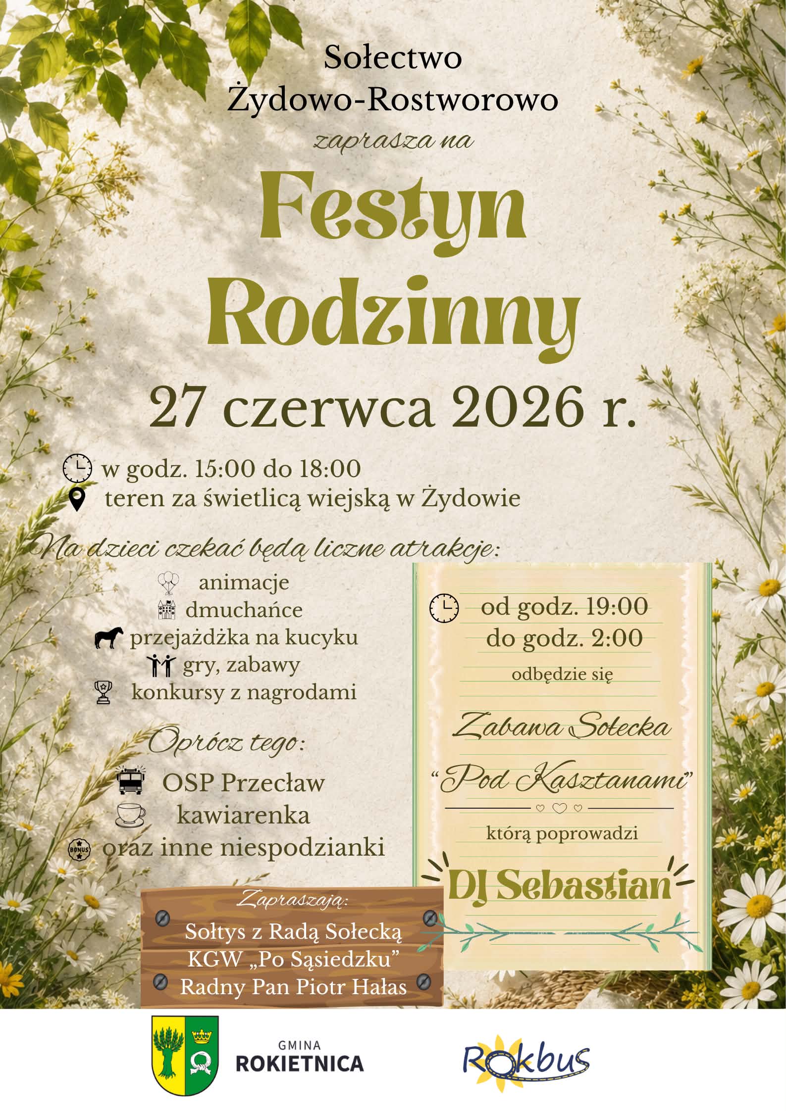 plakat: informacje dot. wydarzenia Festyn Rodzinny