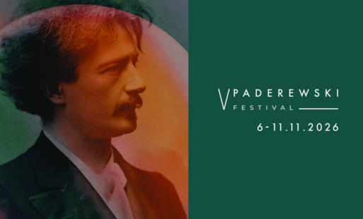 Na grafice zdjęcie Ignacego Jana Paderewskiego i tekst V Paderewski Festival 6-11.11.2026